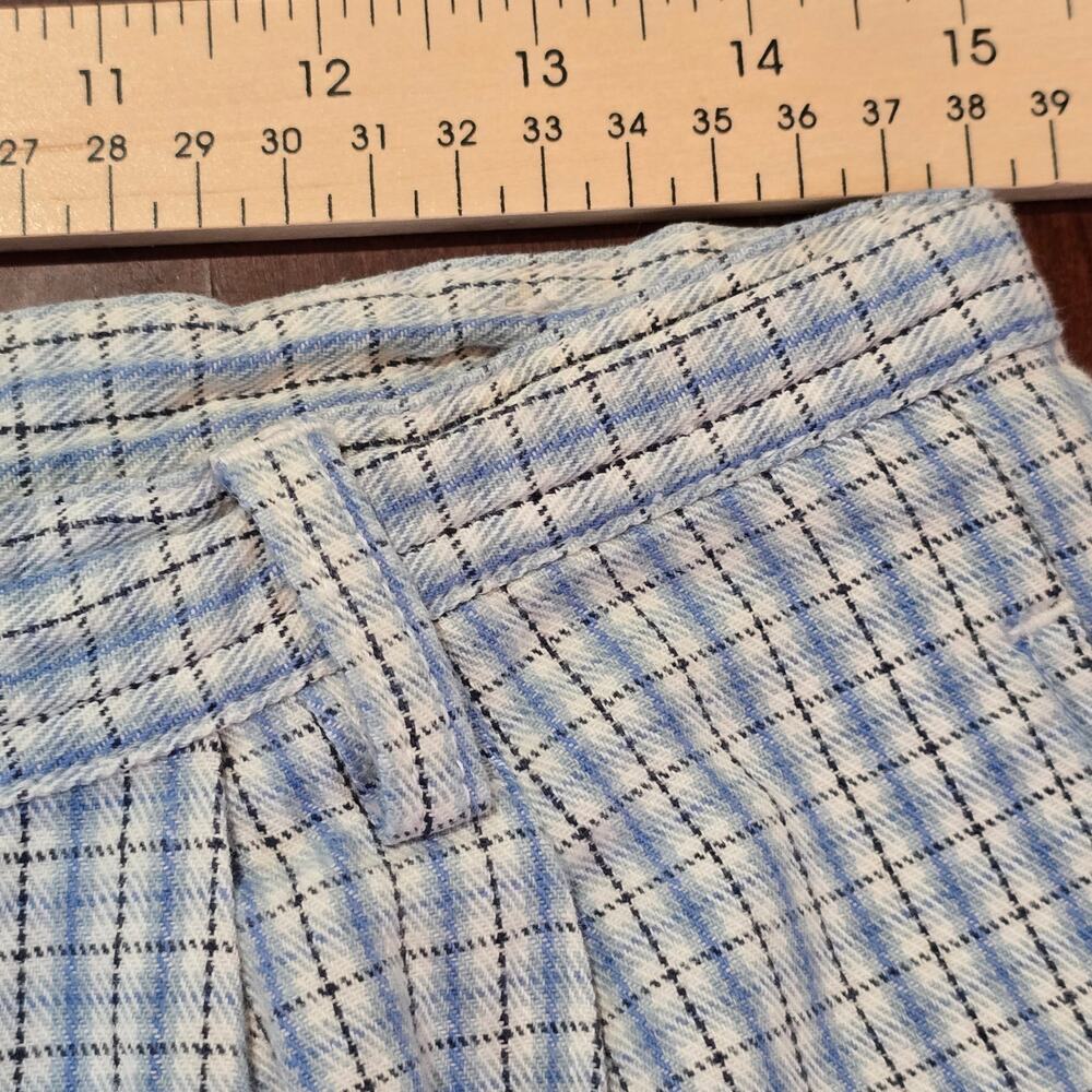 Vintage 90s White Stag Blue Plaid High Rise Mom Trousers┃Preppy Cottagecore - Picture 4 of 8